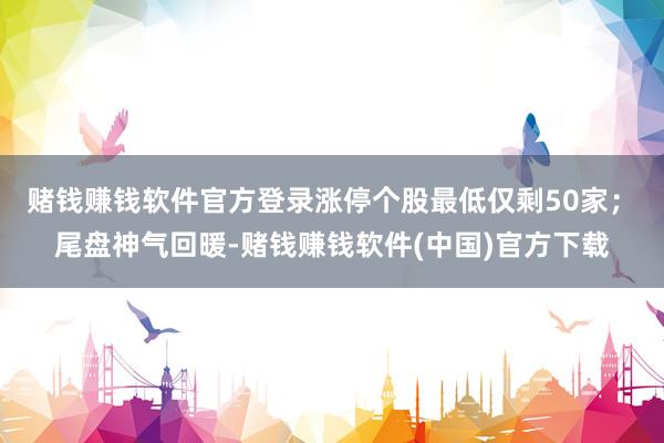 赌钱赚钱软件官方登录涨停个股最低仅剩50家；　　尾盘神气回暖-赌钱赚钱软件(中国)官方下载