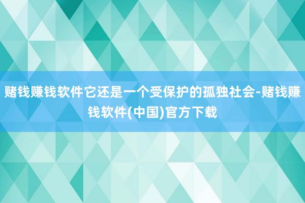 赌钱赚钱软件它还是一个受保护的孤独社会-赌钱赚钱软件(中国)官方下载