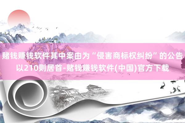 赌钱赚钱软件其中案由为“侵害商标权纠纷”的公告以210则居首-赌钱赚钱软件(中国)官方下载